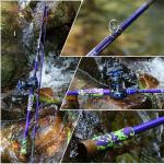 Sougayilang Inshore Saltwater Fishing Rods Combo, 7-Foot Casting Rods with ECT15L Trolling Reel, Contoured EVA Handles & Fighting Butt- Left Handed