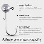 1/12, 1/8, 1/4, 3/8, 1/2 oz Jig Heads 10-Pack, Round Ball Jig Head Hooks Kit with 5 Versatile Weights for Freshwater Saltwater Bass Trout Crappie Fishing Lures, THOUISLAND