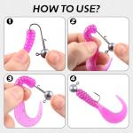 1/12, 1/8, 1/4, 3/8, 1/2 oz Jig Heads 10-Pack, Round Ball Jig Head Hooks Kit with 5 Versatile Weights for Freshwater Saltwater Bass Trout Crappie Fishing Lures, THOUISLAND