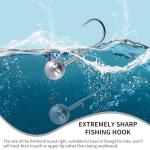 1/12, 1/8, 1/4, 3/8, 1/2 oz Jig Heads 10-Pack, Round Ball Jig Head Hooks Kit with 5 Versatile Weights for Freshwater Saltwater Bass Trout Crappie Fishing Lures, THOUISLAND