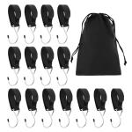 Jeyntanc 14Pcs Ice Fishing Coat Hooks, Outdoor Hun/ting Tent Hanging Hooks Ice Fishing Shelter Accessories Hanging Storage for IceFishing Tents Outdoor Camping(Color:Black)