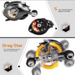 Sougayilang Baitcasting Fishing Reel, 11+1 Shielded Bearings, 18LB Carbon Fibre Drag, 7.0:1 Baitcsters,Magnetic Brake System Fishing Reel