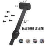 Retractable Rod Straps for Fishing Rods, Gunwale/Deck Mount Self-Retracting Tie-Down Straps, F14200 Rod Saver Strap Fishing Rod Holder, Fishing Pole Holders for Boat Deck, Black - 2 Pack