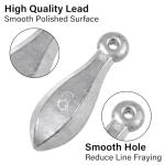 Dr.Fish 5 Pack Bank Sinkers Lead Fishing Weights, Freshwater Catfishing Weights River Channel Surf Fishing Saltwater 4oz