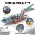 Handing Realistic Multi-Jointed Lures 4.7" Lifelike Fishing Bait for Bass and Walleye, 3-Pieces Swimbait with Mustad Hooks for Freshwater & Saltwater 5/8oz