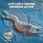 Handing Realistic Multi-Jointed Lures 4.7" Lifelike Fishing Bait for Bass and Walleye, 3-Pieces Swimbait with Mustad Hooks for Freshwater & Saltwater 5/8oz