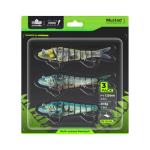Handing Realistic Multi-Jointed Lures 4.7" Lifelike Fishing Bait for Bass and Walleye, 3-Pieces Swimbait with Mustad Hooks for Freshwater & Saltwater 5/8oz