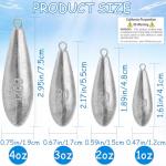 Fishing Weights Sinkers Bank Fishing Lead Sinkers Bullet Fishing Weights Ocean Saltwater Surf Fishing Gear Fishing Assortment 1oz 2oz 3oz 4oz (1oz -10pcs)