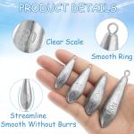 Fishing Weights Sinkers Bank Fishing Lead Sinkers Bullet Fishing Weights Ocean Saltwater Surf Fishing Gear Fishing Assortment 1oz 2oz 3oz 4oz (1oz -10pcs)