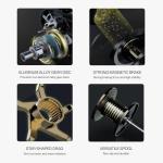 Fishing Baitcasting Reel, Baitcaster Fishing Reels with 18+1BB Stainless Steel Ball Bearings,Magnetic Braking System for Fishing Saltwater Freshwater, Available in 7.2:1 Black Gold Left