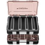 Tackle Box Organizer, 2 Packs Waterproof Fishing Tackle Box, Fishing Outdoor Storage Box Organizer with Removable Dividers, Lure Box, Plastic/Silicone,Red,Green (Silicone, Red)