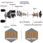 Sougayilang Baitcasting Fishing Reel, 11+1 Shielded Bearings, 18LB Carbon Fibre Drag, 7.0:1 Baitcsters,Magnetic Brake System Fishing Reel