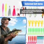 𝗘𝗫𝗔𝗨𝗥𝗔𝗙𝗘𝗟𝗜𝗦 Fishing Gear Fishing Lures Kit 142pcsTackle Box Included Crankbaits Spoon Pliers Hooks Jigs Weights and Other Accessories Swimbait Lure Gear Kit Gifts Bass Lure Freshwater