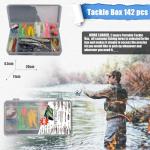 𝗘𝗫𝗔𝗨𝗥𝗔𝗙𝗘𝗟𝗜𝗦 Fishing Gear Fishing Lures Kit 142pcsTackle Box Included Crankbaits Spoon Pliers Hooks Jigs Weights and Other Accessories Swimbait Lure Gear Kit Gifts Bass Lure Freshwater