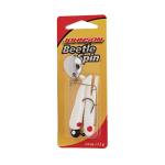 Berkley Johnson Beetle Spin Nickel Blade Fishing Hard Bait, White Red Dot, 2in - 1/4 oz