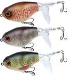 EXAURAFELIS Fishing Lures Whopper Propeller swimbaits Top Water Fishing Lure Plopper Topwater Bass Bait Lure with Propeller Tail, Pencil Floating Lures for Bass Catfish Pike Perch