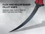 Sidomma Fillet Knife and Bait Knife Set Performance 5"-6"-7" G4116 German Flex Razor Sharp Stainless-Steel Blade with Sheath for Filleting and Boning, Pro Fishing Gear and Equipment Tools, Cool Fishing Gift for Men (Black-Red)