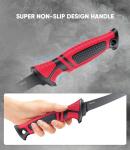 Sidomma Fillet Knife and Bait Knife Set Performance 5"-6"-7" G4116 German Flex Razor Sharp Stainless-Steel Blade with Sheath for Filleting and Boning, Pro Fishing Gear and Equipment Tools, Cool Fishing Gift for Men (Black-Red)