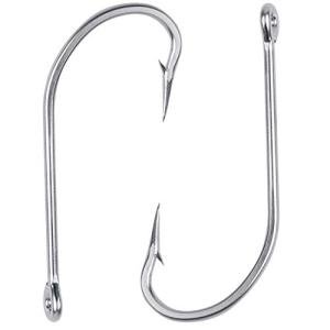 Saltwater Long Shank Fishing Hooks 60pcs Stainless Steel Fishing Hooks O'Shaughnessy J Hooks 34007 Forged Hook Extra Strong Trolling Hooks for Saltwater Freshwater Fishing (7/0)