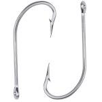 Saltwater Long Shank Fishing Hooks 60pcs Stainless Steel Fishing Hooks O'Shaughnessy J Hooks 34007 Forged Hook Extra Strong Trolling Hooks for Saltwater Freshwater Fishing (7/0)