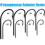 Saltwater Long Shank Fishing Hooks 60pcs Stainless Steel Fishing Hooks O'Shaughnessy J Hooks 34007 Forged Hook Extra Strong Trolling Hooks for Saltwater Freshwater Fishing (7/0)