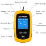 Portable Wired Fish Finder Ice Kayak Fishing Gear Water Depth Finder Handheld Fishfinder with Water Resistant Bag and Storage Case