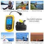 Portable Wired Fish Finder Ice Kayak Fishing Gear Water Depth Finder Handheld Fishfinder with Water Resistant Bag and Storage Case