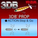 Yo-Zuri 3DB Prop Topwater Lure, Prism Fire Tiger, 3-1/2-Inch