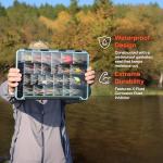 Evolution Fishing BallistiX HANGR 3.7D Tackle Tray - Waterproof, Angled Divider System, Anti-Corrosion, Single Latch, Clear Lid, Lure Box, Tackle Storage, Tackle Box Organizer