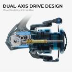 Piscifun Carbon XT Spinning Reels, Light to 6.6oz, Carbon Frame and Rotor, 22LBs Max Drag, 8+1 Shielded BB, 5.2:1 Gear Ratio, Smooth Powerful Freshwater Spinning Fishing Reel, 2000