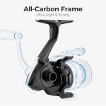 Piscifun Carbon XT Spinning Reels, Light to 6.6oz, Carbon Frame and Rotor, 22LBs Max Drag, 8+1 Shielded BB, 5.2:1 Gear Ratio, Smooth Powerful Freshwater Spinning Fishing Reel, 2000