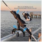 Hitorhike Fishing Rod Holder with Aluminum Alloy Base and One-Click Lock System Fits Round Square Tubes 0.59"~4.53" Enlarged Clamp Range for Bank Boat Kayak Fishing Rod Holder(2 Pack)