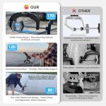 Hitorhike Fishing Rod Holder with Aluminum Alloy Base and One-Click Lock System Fits Round Square Tubes 0.59"~4.53" Enlarged Clamp Range for Bank Boat Kayak Fishing Rod Holder(2 Pack)