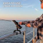 Hitorhike Fishing Rod Holder with Aluminum Alloy Base and One-Click Lock System Fits Round Square Tubes 0.59"~4.53" Enlarged Clamp Range for Bank Boat Kayak Fishing Rod Holder(2 Pack)