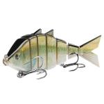 BASSDASH Bone Swimbait Multi Jointed Hard Fishing Lure for Bass Trout Bluegill Pike with Angled Cut Segments 3.7in/0.66oz