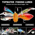 PLUSINNO Fishing Lures, 292Pcs Tackle Box with Tackle Included, Crankbaits, Hooks, Weights, Fishing Accessories kit, Fishing Bait Lure Gear Kit Gift for Men Bass, Trout