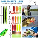 PLUSINNO Fishing Lures, 292Pcs Tackle Box with Tackle Included, Crankbaits, Hooks, Weights, Fishing Accessories kit, Fishing Bait Lure Gear Kit Gift for Men Bass, Trout