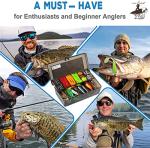PLUSINNO Fishing Lures, 292Pcs Tackle Box with Tackle Included, Crankbaits, Hooks, Weights, Fishing Accessories kit, Fishing Bait Lure Gear Kit Gift for Men Bass, Trout