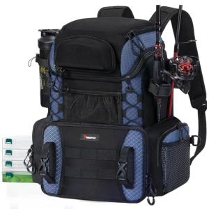 Piscifun Waterproof Fishing Tackle Backpack with Rod Holders