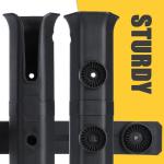 VEXPLO Adjustable Fishing Rod Holders for Boat Golf Cart Garage Kayak Crate Cooler Wagon RV, 4 Tube Wall-Mounted Boat Fishing Pole Holder