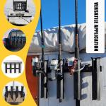 VEXPLO Adjustable Fishing Rod Holders for Boat Golf Cart Garage Kayak Crate Cooler Wagon RV, 4 Tube Wall-Mounted Boat Fishing Pole Holder