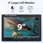 Eyoyo Underwater Fishing Camera Portable Video Fish Finder 9 inch LCD Monitor 1000TVL Waterproof Camera Underwater DVR Video Fish Cam 50m Cable 12pcs IR Infrared Lights for Ice, Lake and Boat Fishing