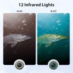 Eyoyo Underwater Fishing Camera Portable Video Fish Finder 9 inch LCD Monitor 1000TVL Waterproof Camera Underwater DVR Video Fish Cam 50m Cable 12pcs IR Infrared Lights for Ice, Lake and Boat Fishing