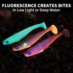 TRUSCEND Soft Fishing Lures for Bass Trout Walleye Pike Crappie Lures Paddle Tail Swimbaits Soft Fishing Baits Freshwater Saltwater Jigging Bass Gear Gifts for Men