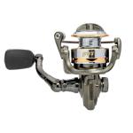 Lew’s Laser Lite Spinning Fishing Reel, Size 75 Reel, 6+1 Bearings, 5.0:1 Gear Ratio, Graphite Frame, Reversible Retrieve, Metallic Gray/Silver/Gold
