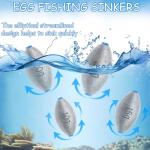 Egg Fishing Sinkers Weights Assortment, 26pcs 6 Sizes Bullet Fishing Weights Lead Oval Shape Bass Casting Worm Bullet Tackle for Saltwater Freshwater Fishing