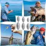 Egg Fishing Sinkers Weights Assortment, 26pcs 6 Sizes Bullet Fishing Weights Lead Oval Shape Bass Casting Worm Bullet Tackle for Saltwater Freshwater Fishing