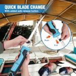 FLISSA Cordless Electric Fillet Knife for Fish with 8" and 10" Stainless Steel Blades, 12V Rechargeable Electric Knife with Non-Slip Handle, 2 Packs Long Lasting Lithium-ion Battery, Portable Carry Case