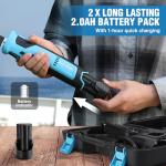 FLISSA Cordless Electric Fillet Knife for Fish with 8" and 10" Stainless Steel Blades, 12V Rechargeable Electric Knife with Non-Slip Handle, 2 Packs Long Lasting Lithium-ion Battery, Portable Carry Case