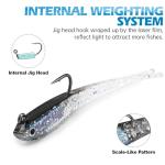 Syosisny 20PCS Premium 7cm Soft Fishing Lure with Lead Block Inside and Sharp Hook, Lifelike Forked Tail Minnow, Soft Bait with Hook for Freshwater and Saltwater